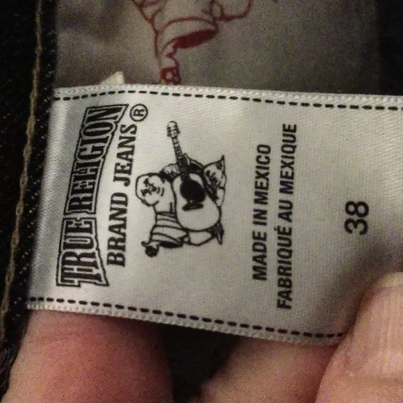 True Religion World Tour Vintage Straight Jean Pant Distressed Destroyed Size 38 - Picture 8 of 17